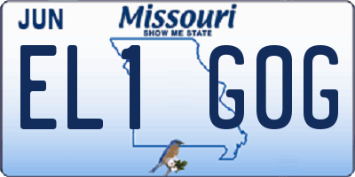 MO license plate EL1G0G