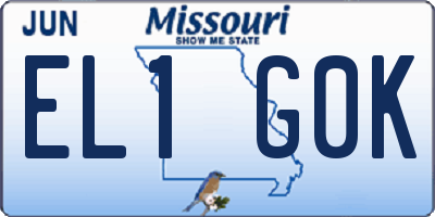 MO license plate EL1G0K