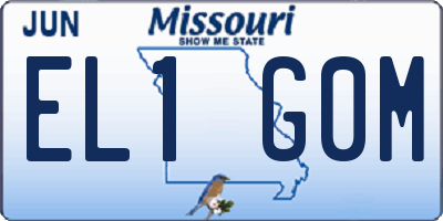 MO license plate EL1G0M