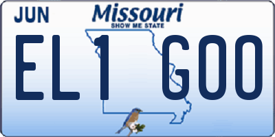 MO license plate EL1G0O