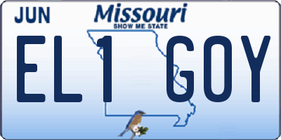 MO license plate EL1G0Y