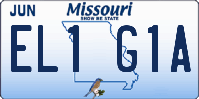 MO license plate EL1G1A