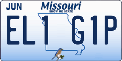 MO license plate EL1G1P