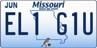 MO license plate EL1G1U