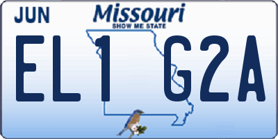 MO license plate EL1G2A