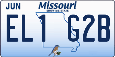 MO license plate EL1G2B