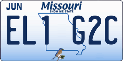 MO license plate EL1G2C