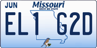 MO license plate EL1G2D