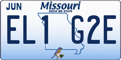 MO license plate EL1G2E