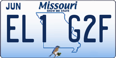MO license plate EL1G2F