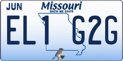 MO license plate EL1G2G