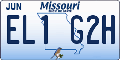 MO license plate EL1G2H