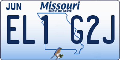 MO license plate EL1G2J