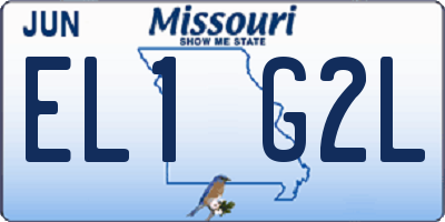 MO license plate EL1G2L