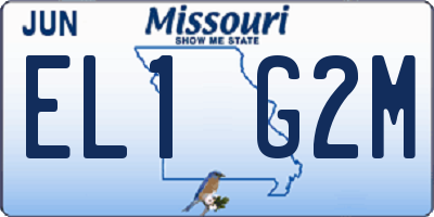 MO license plate EL1G2M