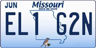 MO license plate EL1G2N