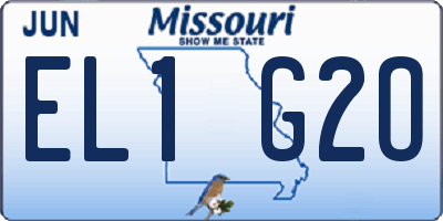MO license plate EL1G2O