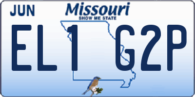 MO license plate EL1G2P