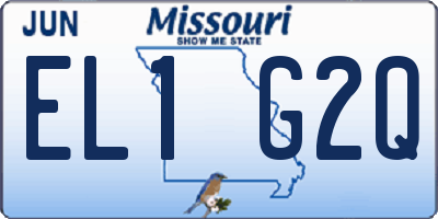 MO license plate EL1G2Q