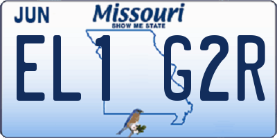 MO license plate EL1G2R