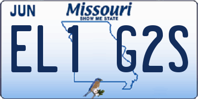 MO license plate EL1G2S