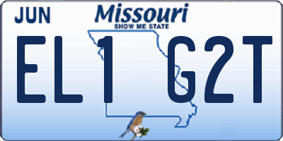 MO license plate EL1G2T