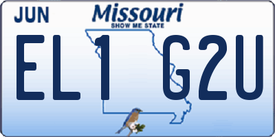 MO license plate EL1G2U