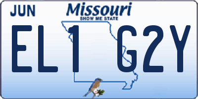 MO license plate EL1G2Y