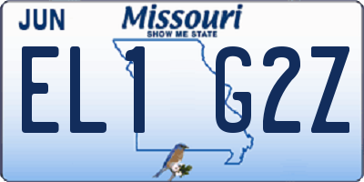 MO license plate EL1G2Z