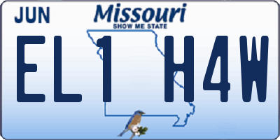 MO license plate EL1H4W