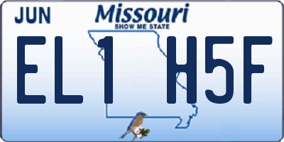 MO license plate EL1H5F
