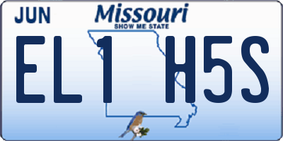 MO license plate EL1H5S