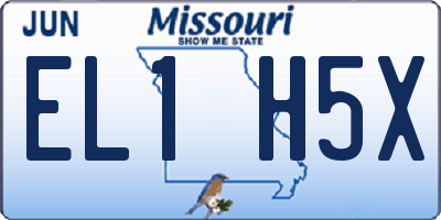 MO license plate EL1H5X