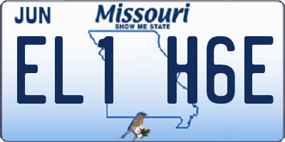 MO license plate EL1H6E