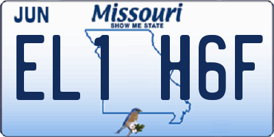 MO license plate EL1H6F