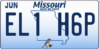 MO license plate EL1H6P