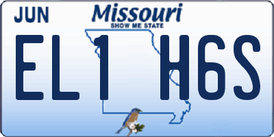 MO license plate EL1H6S