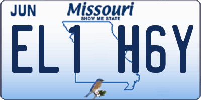 MO license plate EL1H6Y
