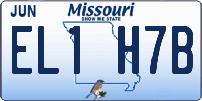 MO license plate EL1H7B
