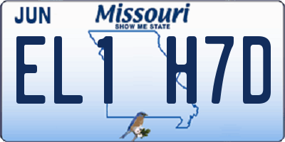 MO license plate EL1H7D