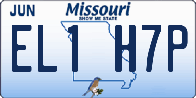 MO license plate EL1H7P