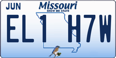 MO license plate EL1H7W
