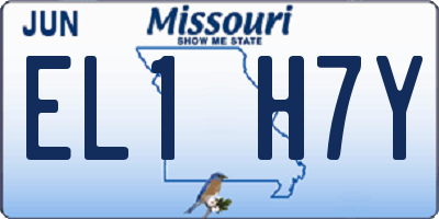 MO license plate EL1H7Y