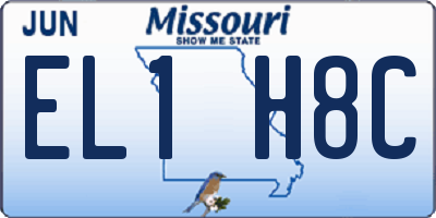 MO license plate EL1H8C
