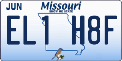 MO license plate EL1H8F