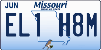 MO license plate EL1H8M