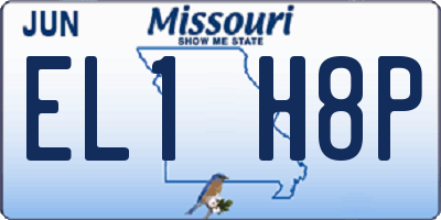 MO license plate EL1H8P