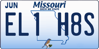 MO license plate EL1H8S