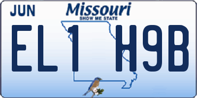 MO license plate EL1H9B
