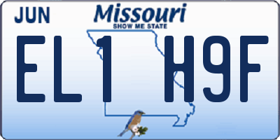 MO license plate EL1H9F